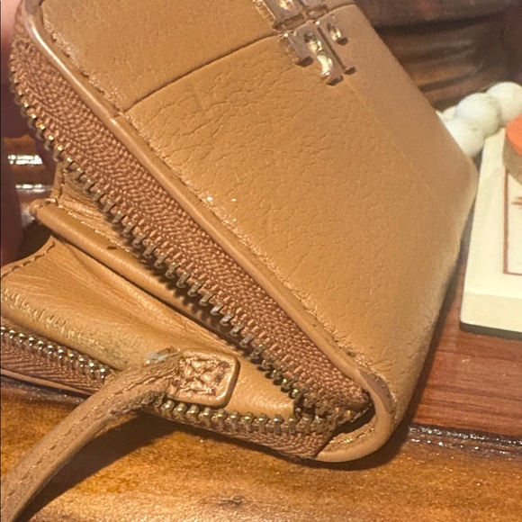 Tory Burch Pebbled Leather Zip Wallet in Saddle - Picture 11 of 11